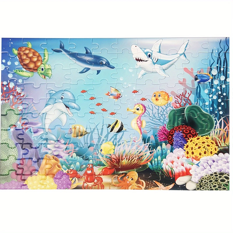 Wholesale Custom Children&prime;s Animal Color Cardboard Game Toy Manufacturers Anime Interactive Sublimation Iq Kinder DIY Fast Push Toddler Jigsaw Puzzles