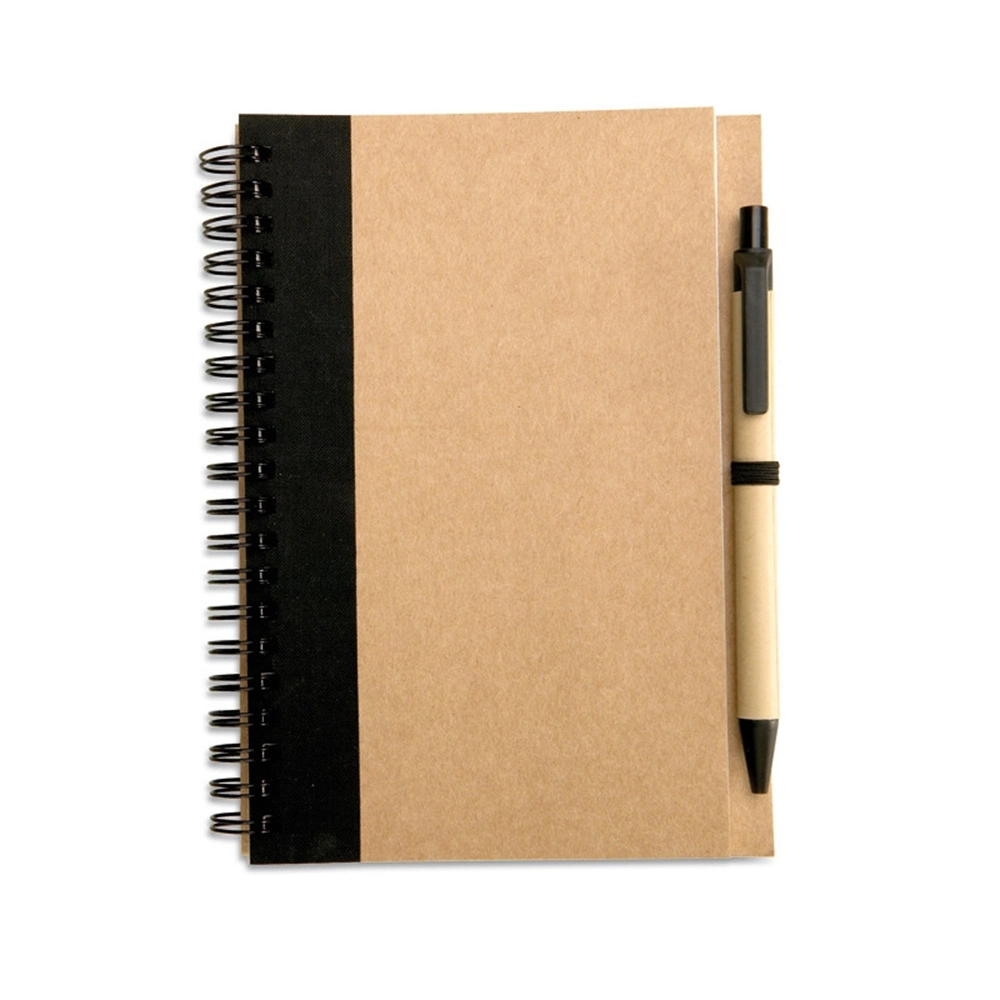 Eco-Friendly Promotional Spiral Notebook with Ballpen, Recycled Notebook with Ballpen